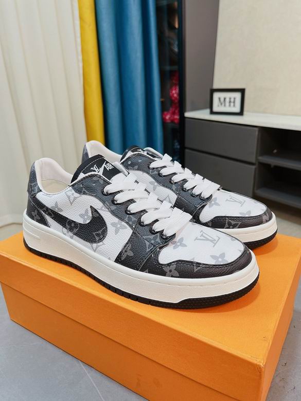 Luxury Monogram Low-Top Sneakers – Black & White