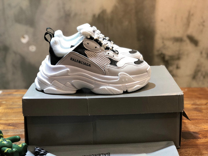 Balenciaga Triple S White Black Sneakers