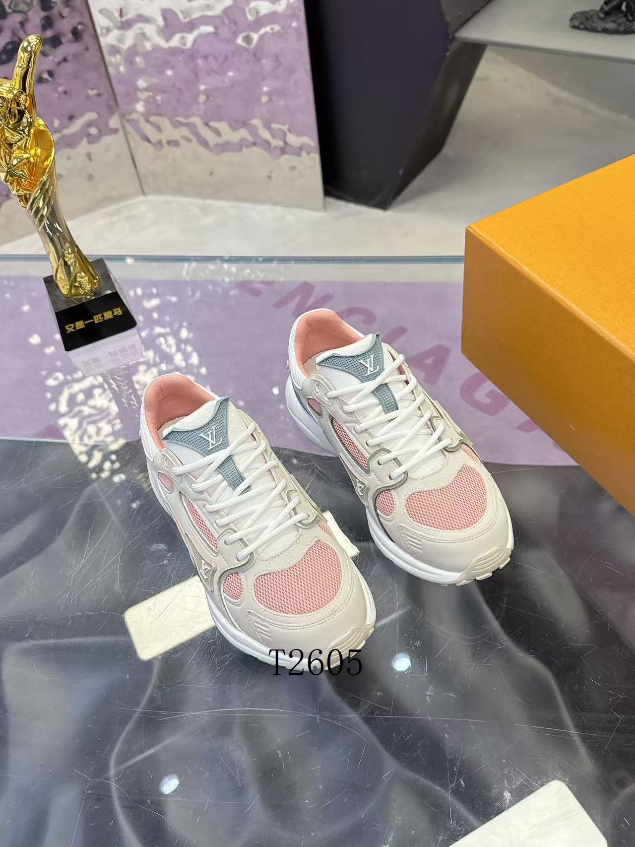 Luxury Pink White Chunky Sneakers
