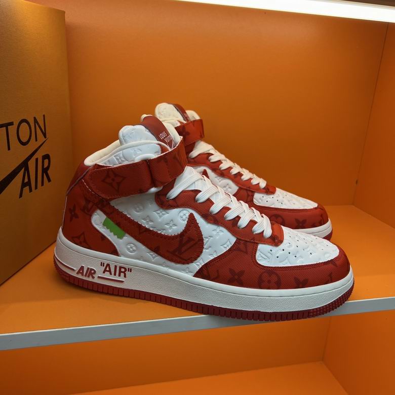 Premium Red & White High-Top Sneakers
