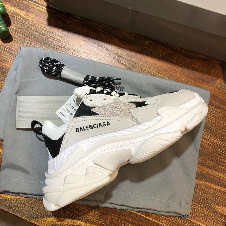 Balenciaga Triple S White Black Sneakers