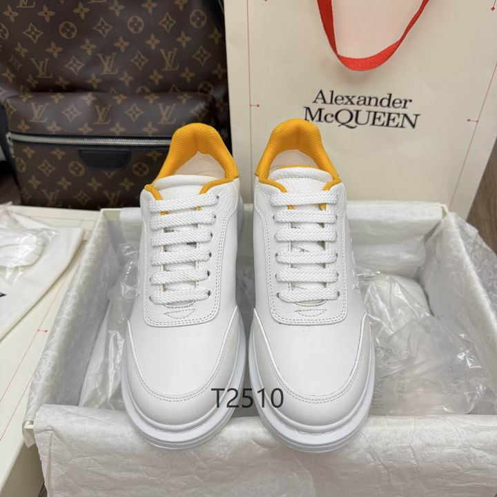 Alexander McQueen White & Yellow Luxury Sneakers