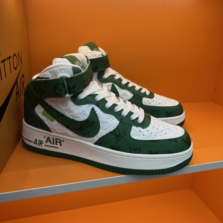 Premium Green & White High-Top Sneakers