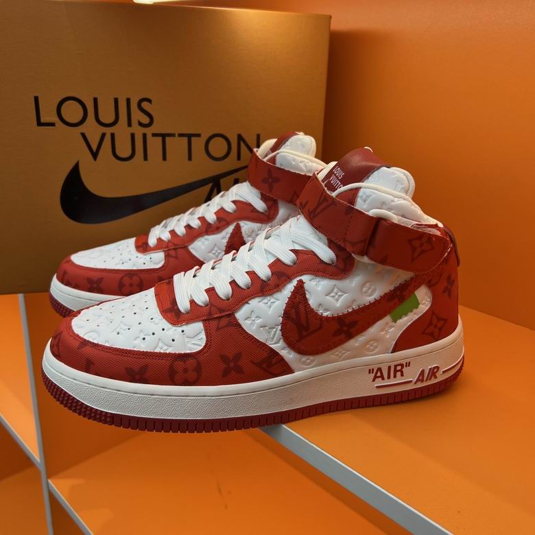 Premium Red & White High-Top Sneakers