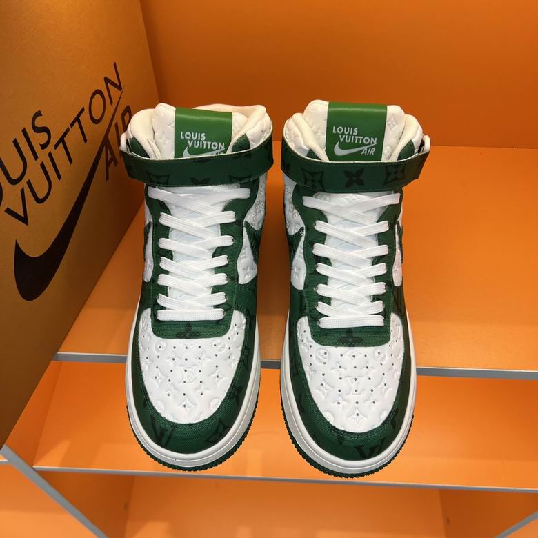 Premium Green & White High-Top Sneakers
