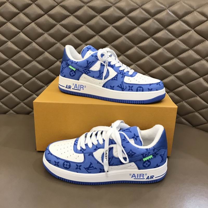 Louis Vuitton x Nike Air Force 1 Blue White Sneakers