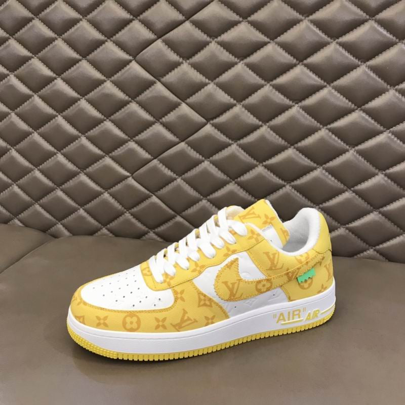 Louis Vuitton x Nike Air Force 1 Yellow White Sneakers