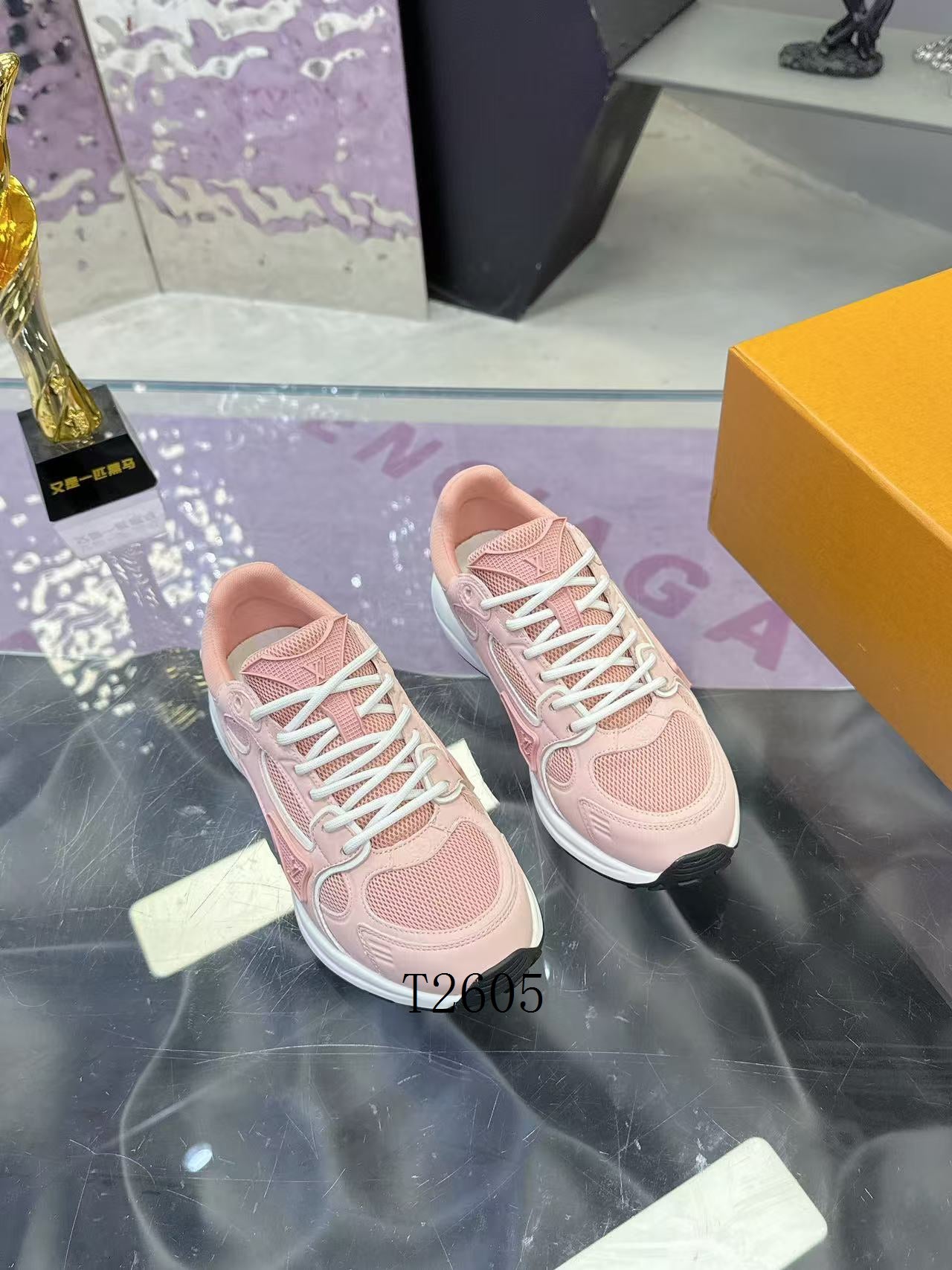 Luxury Soft Pink Chunky Sneakers