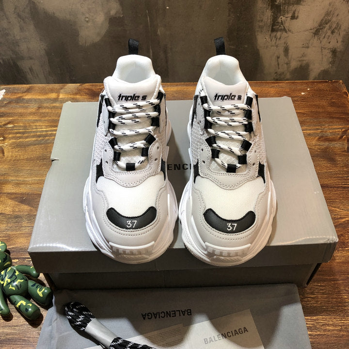 Balenciaga Triple S White Black Sneakers