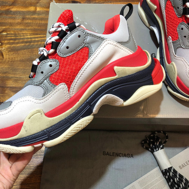 Balenciaga Triple S White Red Sneakers