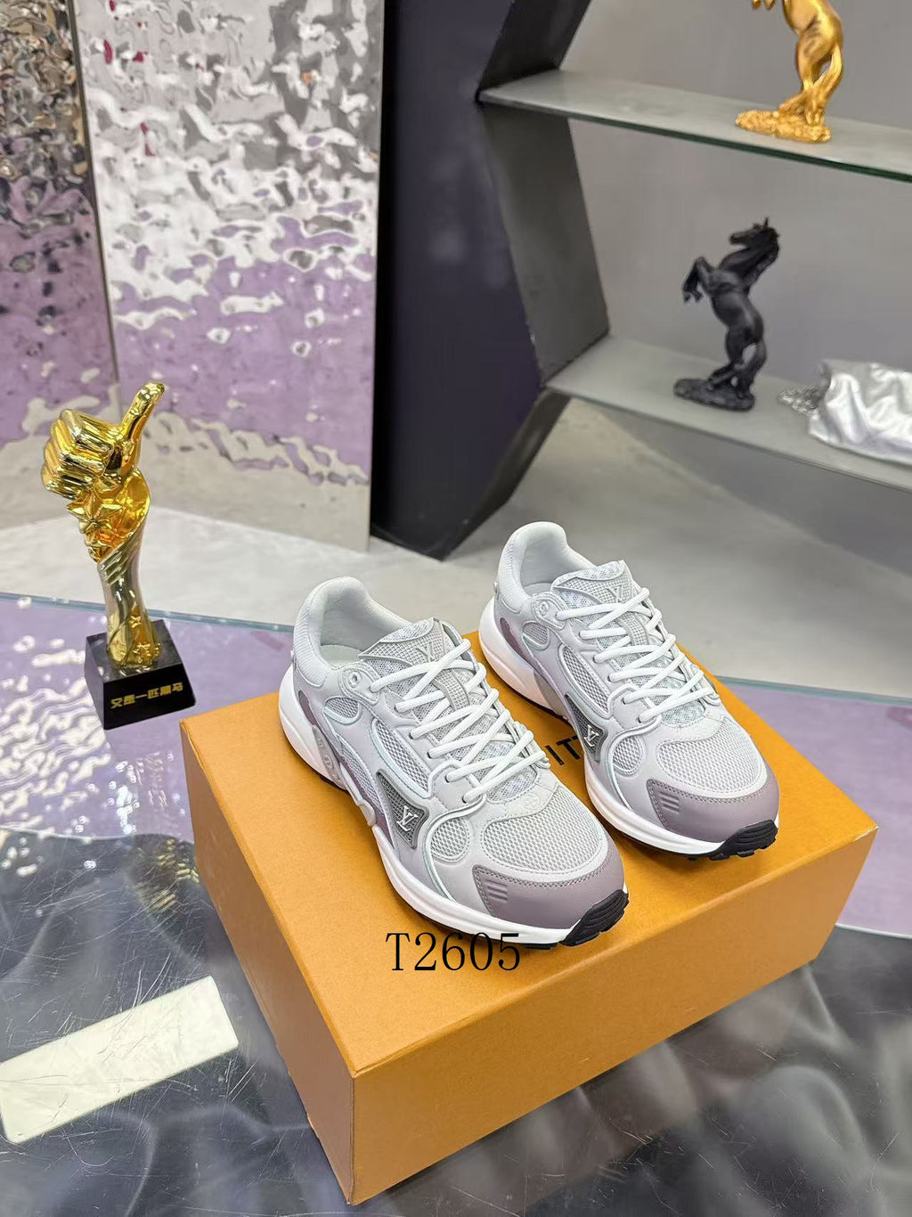 Luxury Silver White Chunky Sneakers