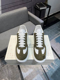 Luxury Olive Green Low-Top Sneakers
