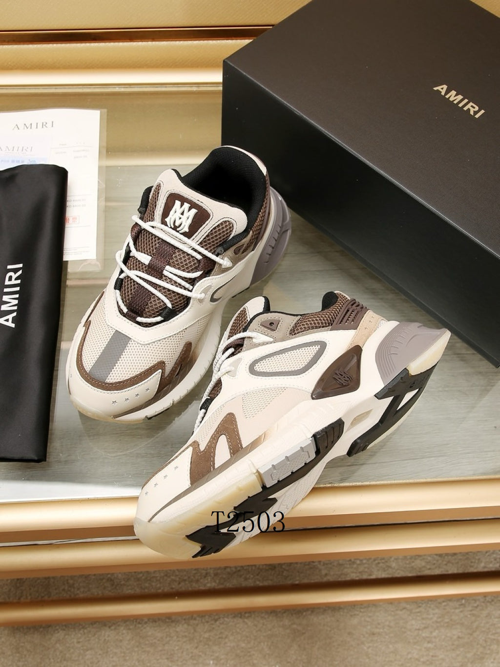 Luxury Streetwear Sneakers – Brown & White