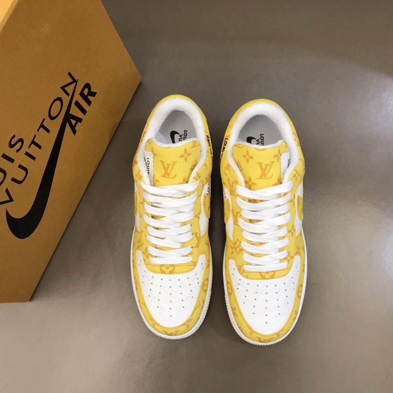Louis Vuitton x Nike Air Force 1 Yellow White Sneakers