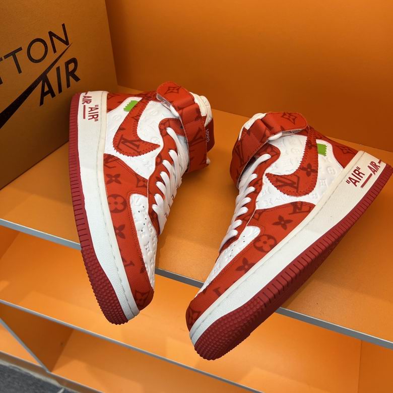 Premium Red & White High-Top Sneakers
