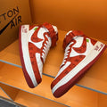 Premium Red & White High-Top Sneakers