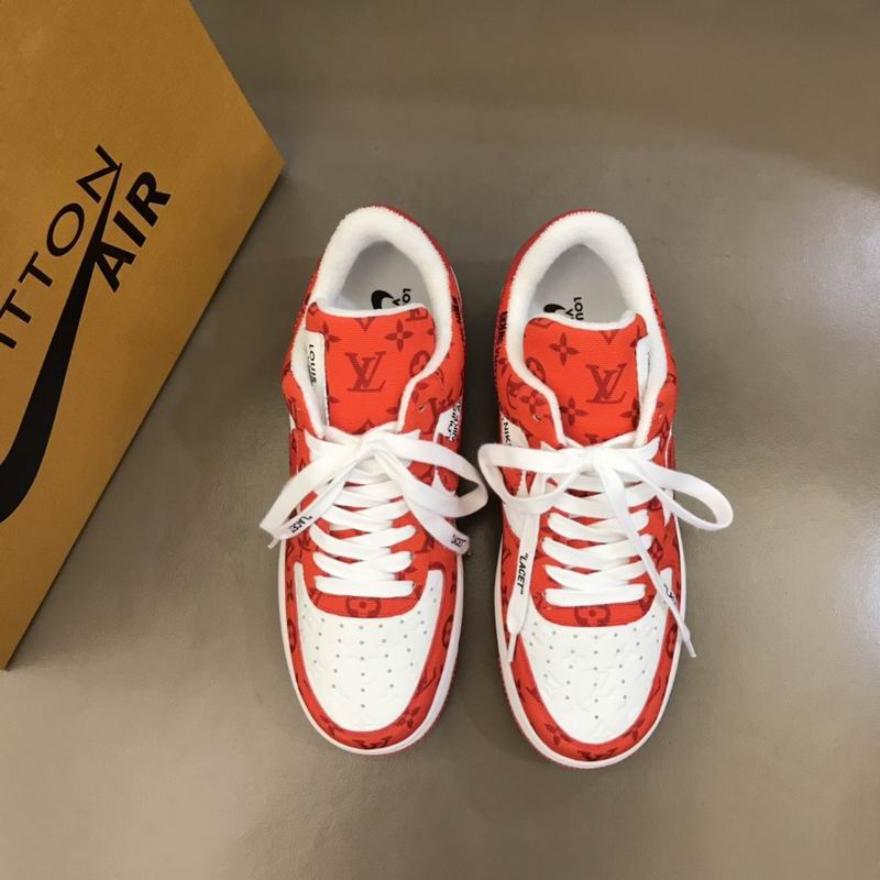 Louis Vuitton x Nike Air Force 1 Red White Sneakers