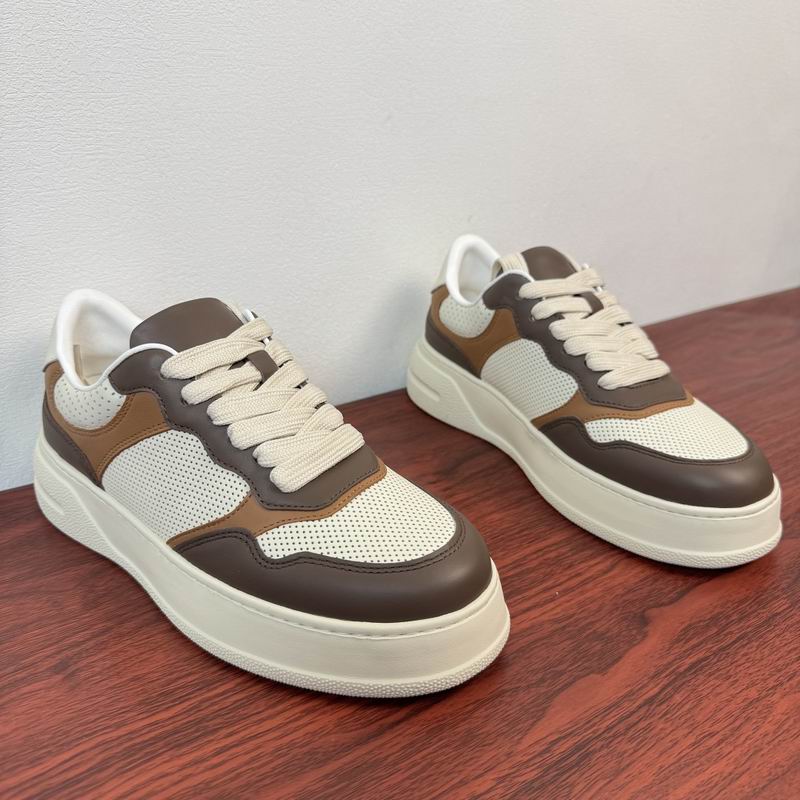 Luxury Brown & Cream Casual Sneakers
