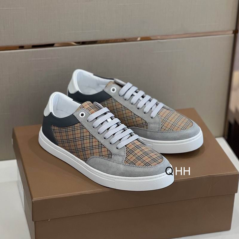 Luxury Check Panel Sneakers