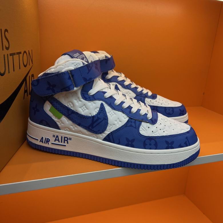 Premium Blue & White High-Top Sneakers