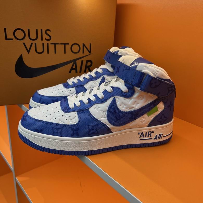 Premium Blue & White High-Top Sneakers
