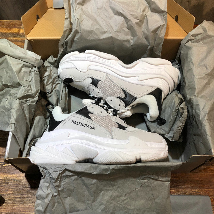 Balenciaga Triple S White Black Sneakers