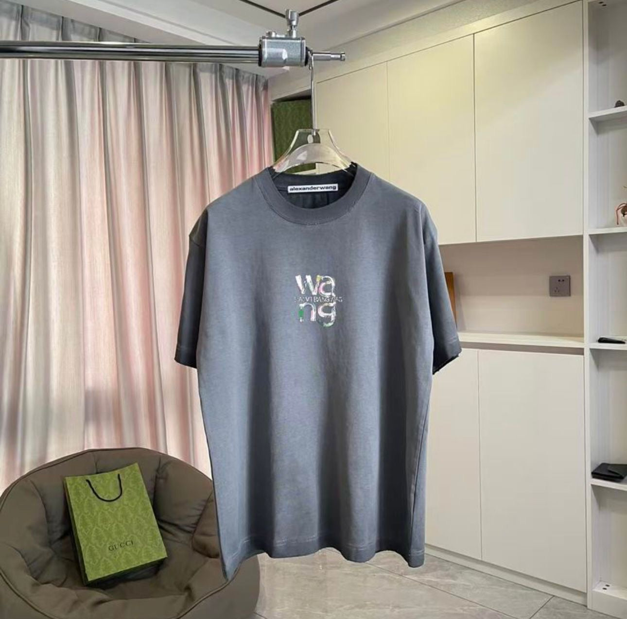Alexander Wang Grey Minimal Logo T-Shirt
