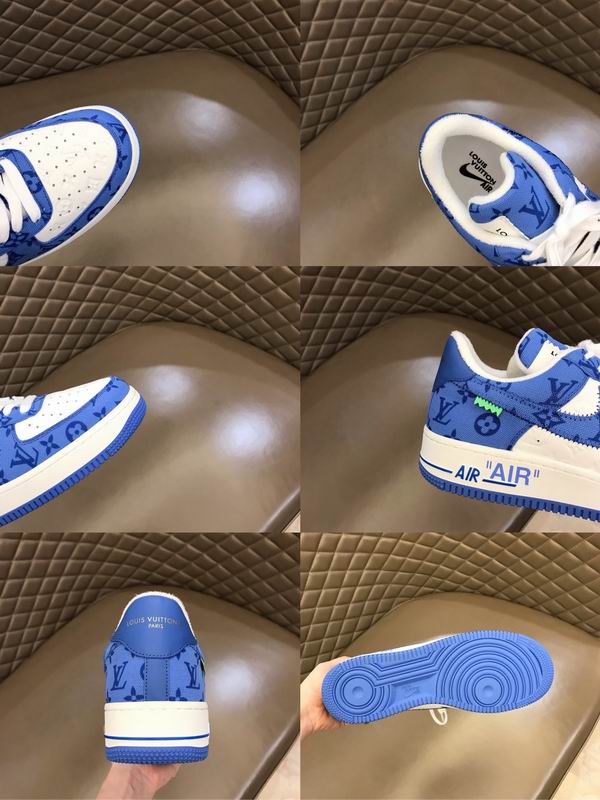Louis Vuitton x Nike Air Force 1 Blue White Sneakers