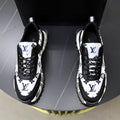 Luxury Monogram Chunky Sneakers – Black & White Fashion Shoes