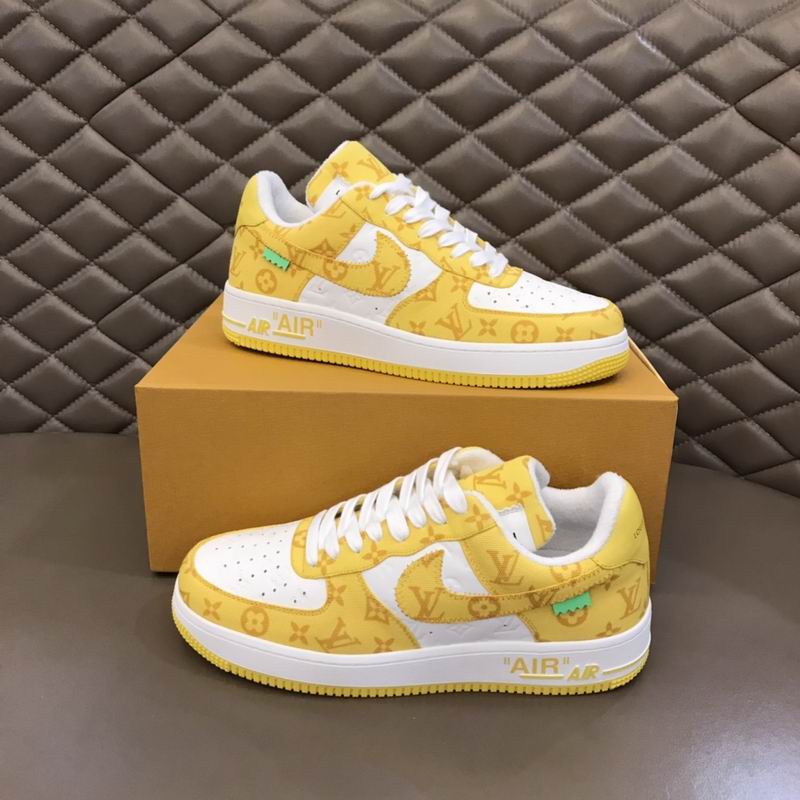 Louis Vuitton x Nike Air Force 1 Yellow White Sneakers
