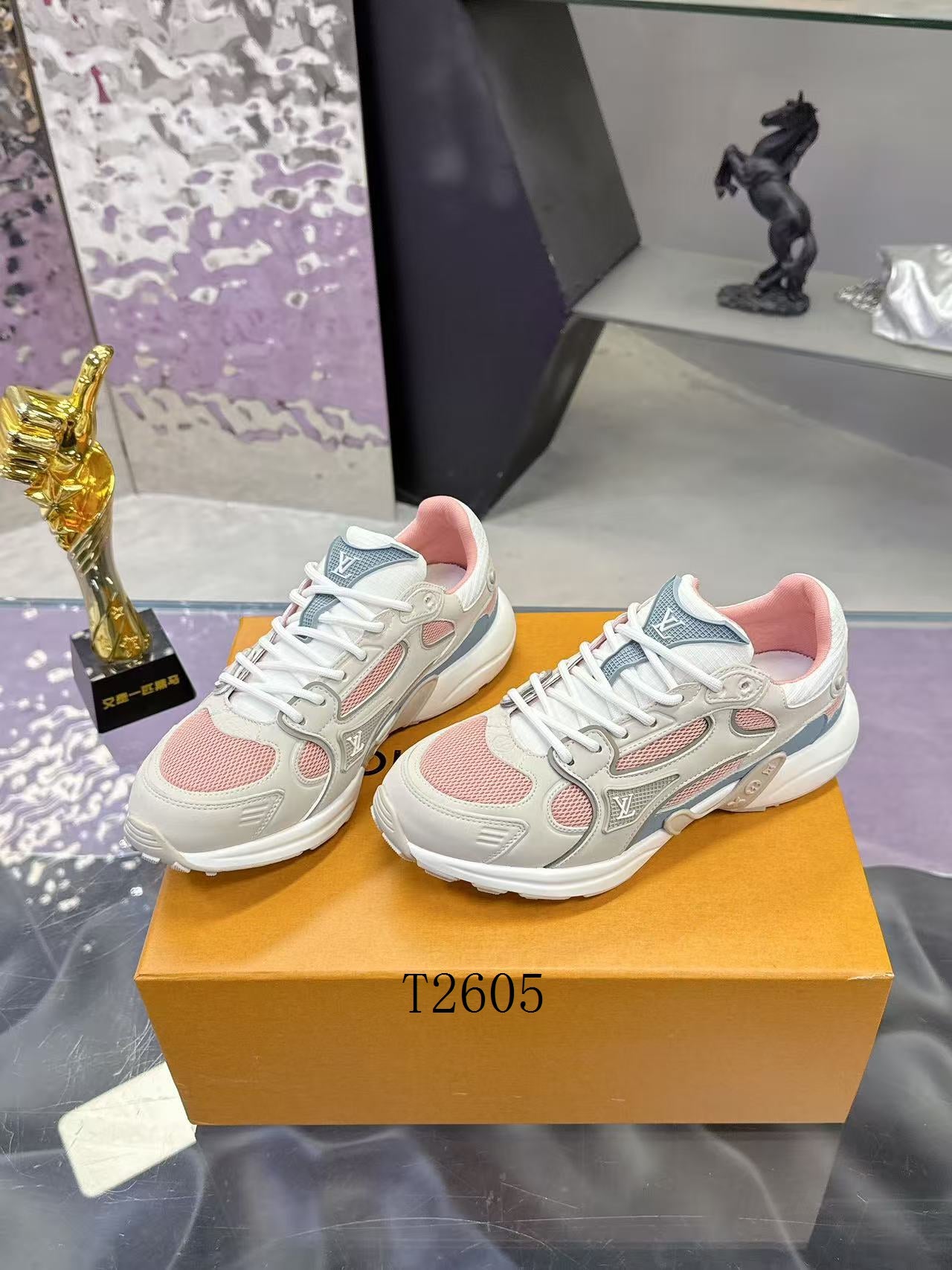 Luxury Pink White Chunky Sneakers