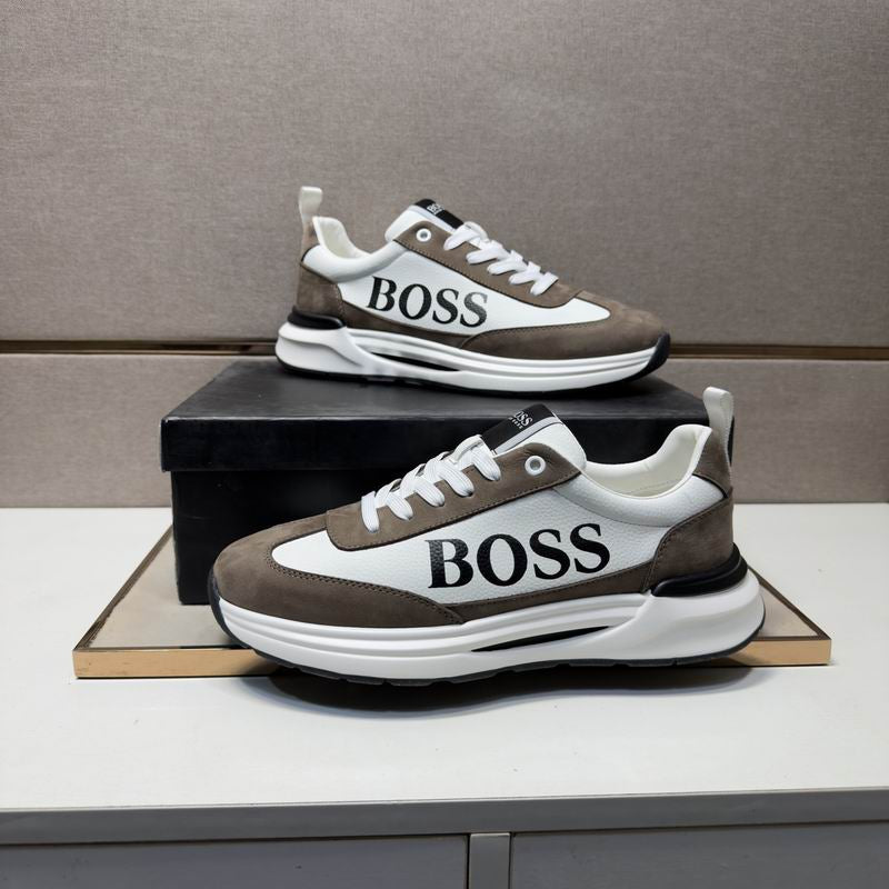 Luxury Brown & White Boss Sneakers