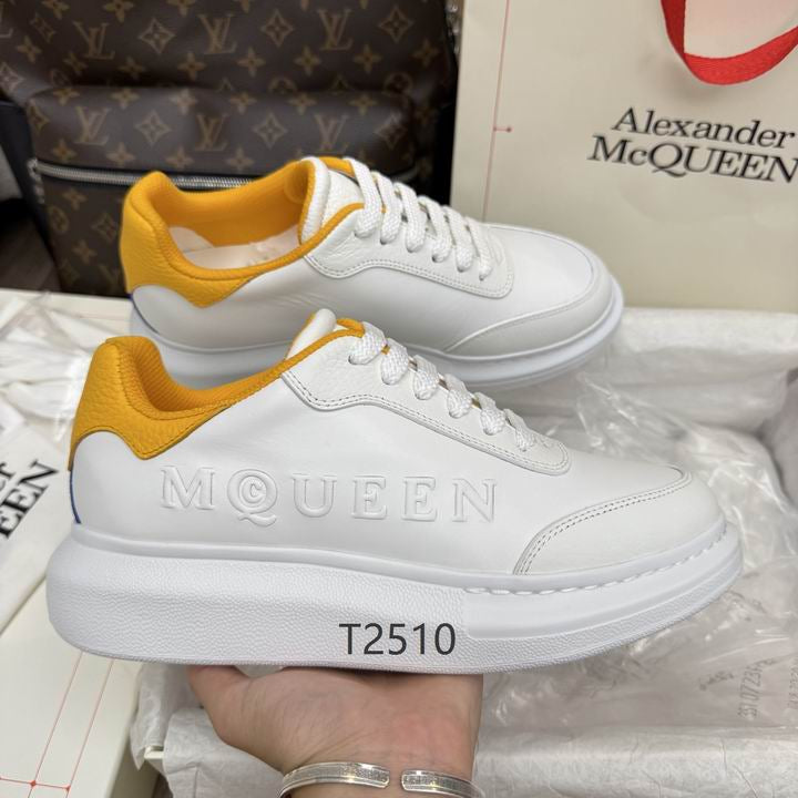 Alexander McQueen White & Yellow Luxury Sneakers