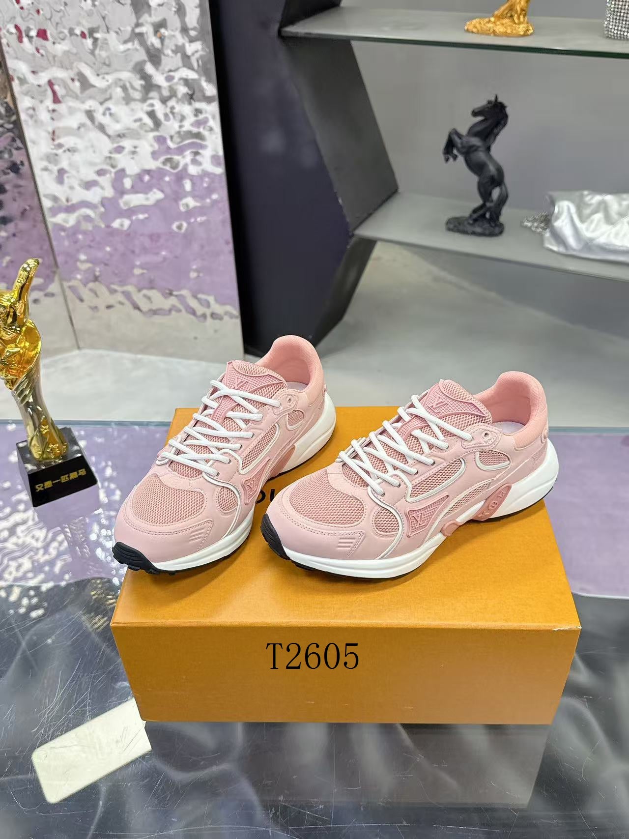 Luxury Soft Pink Chunky Sneakers