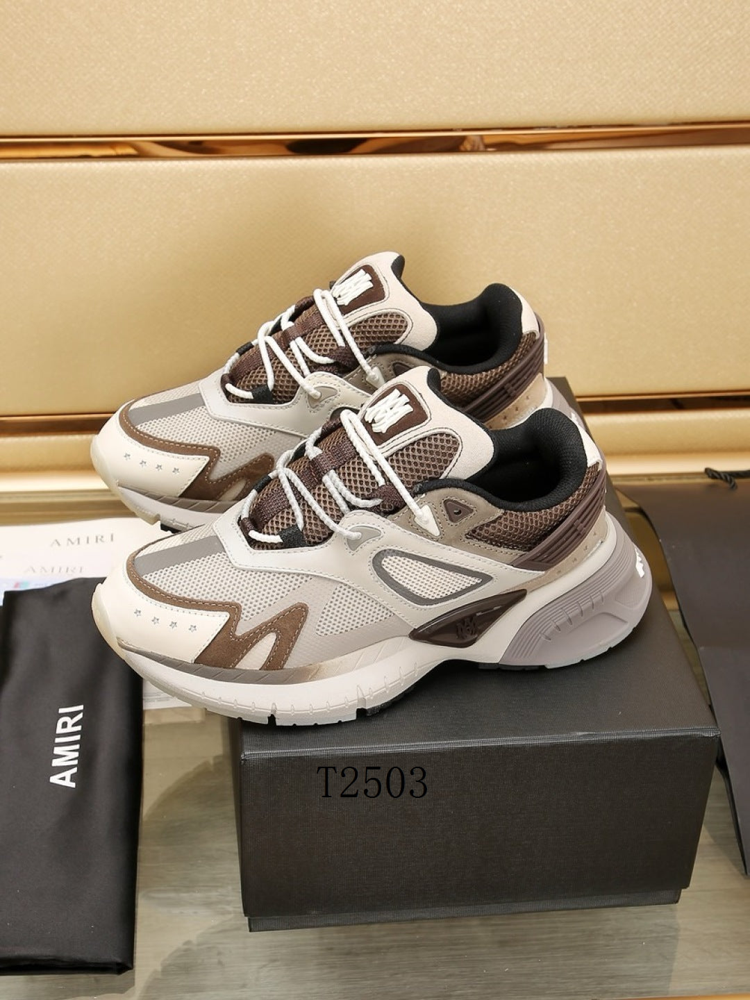 Luxury Streetwear Sneakers – Brown & White