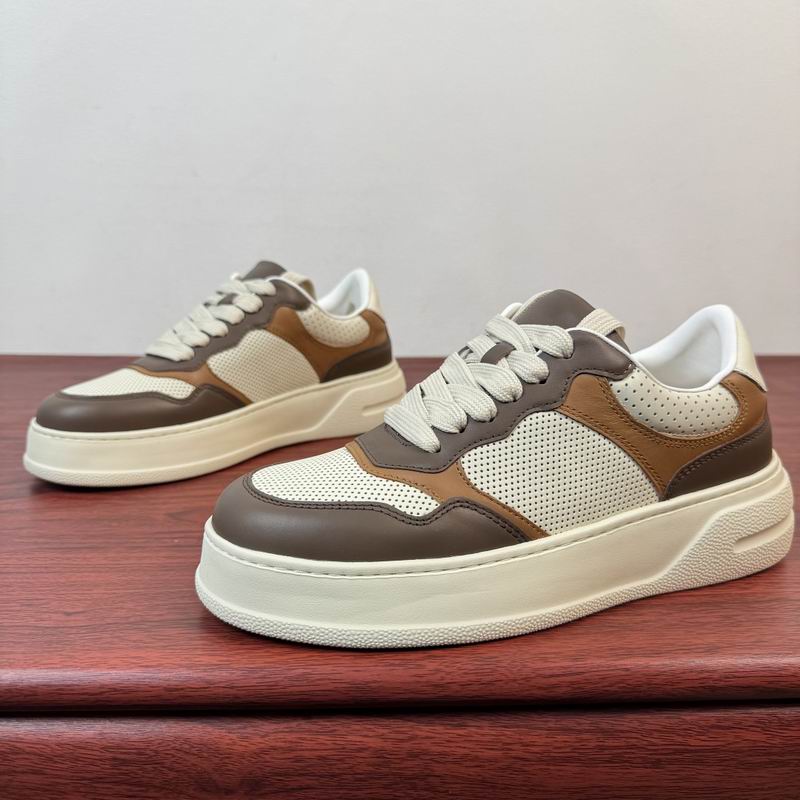 Luxury Brown & Cream Casual Sneakers