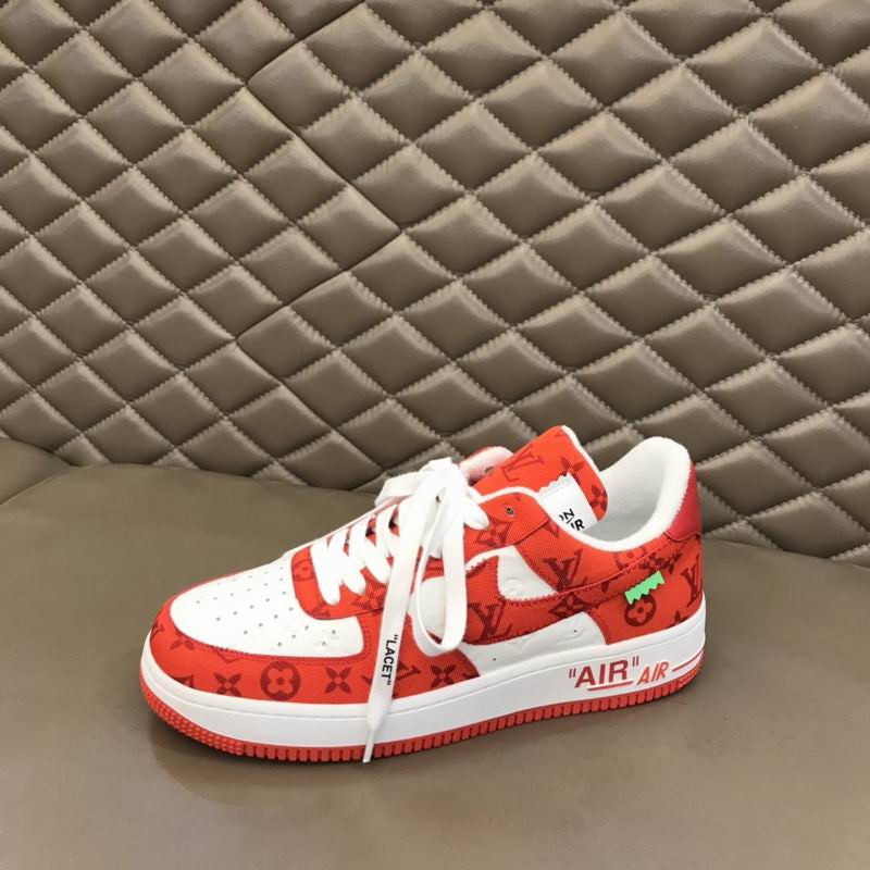 Louis Vuitton x Nike Air Force 1 Red White Sneakers