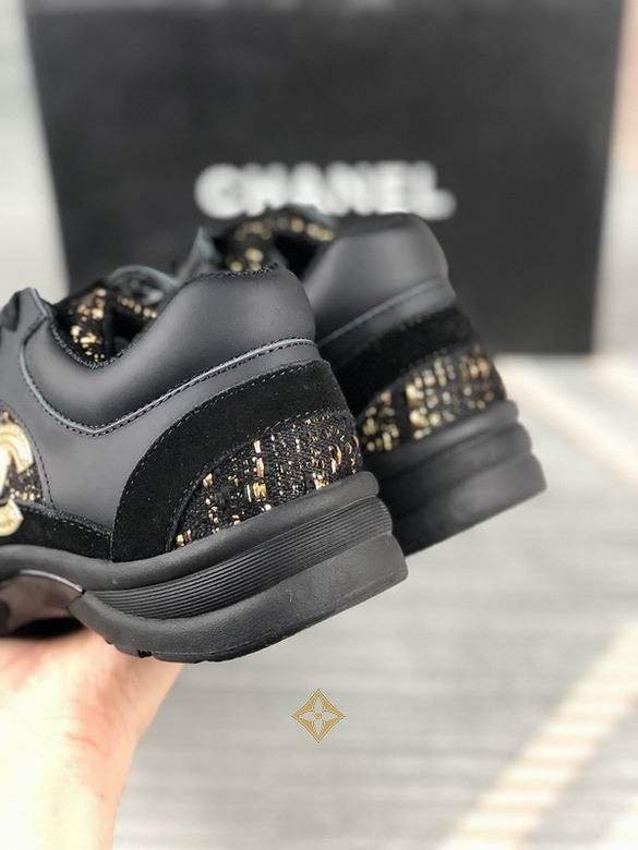 Luxury Black & Gold Designer Sneakers