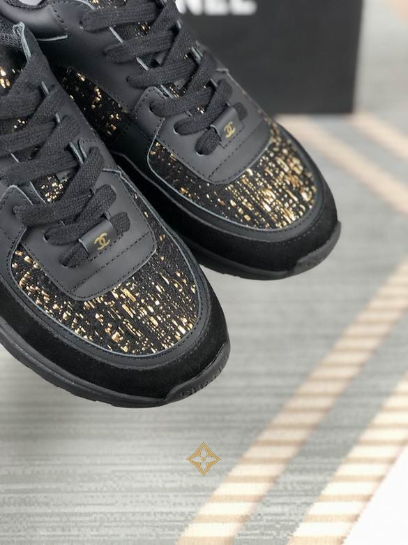 Luxury Black & Gold Designer Sneakers