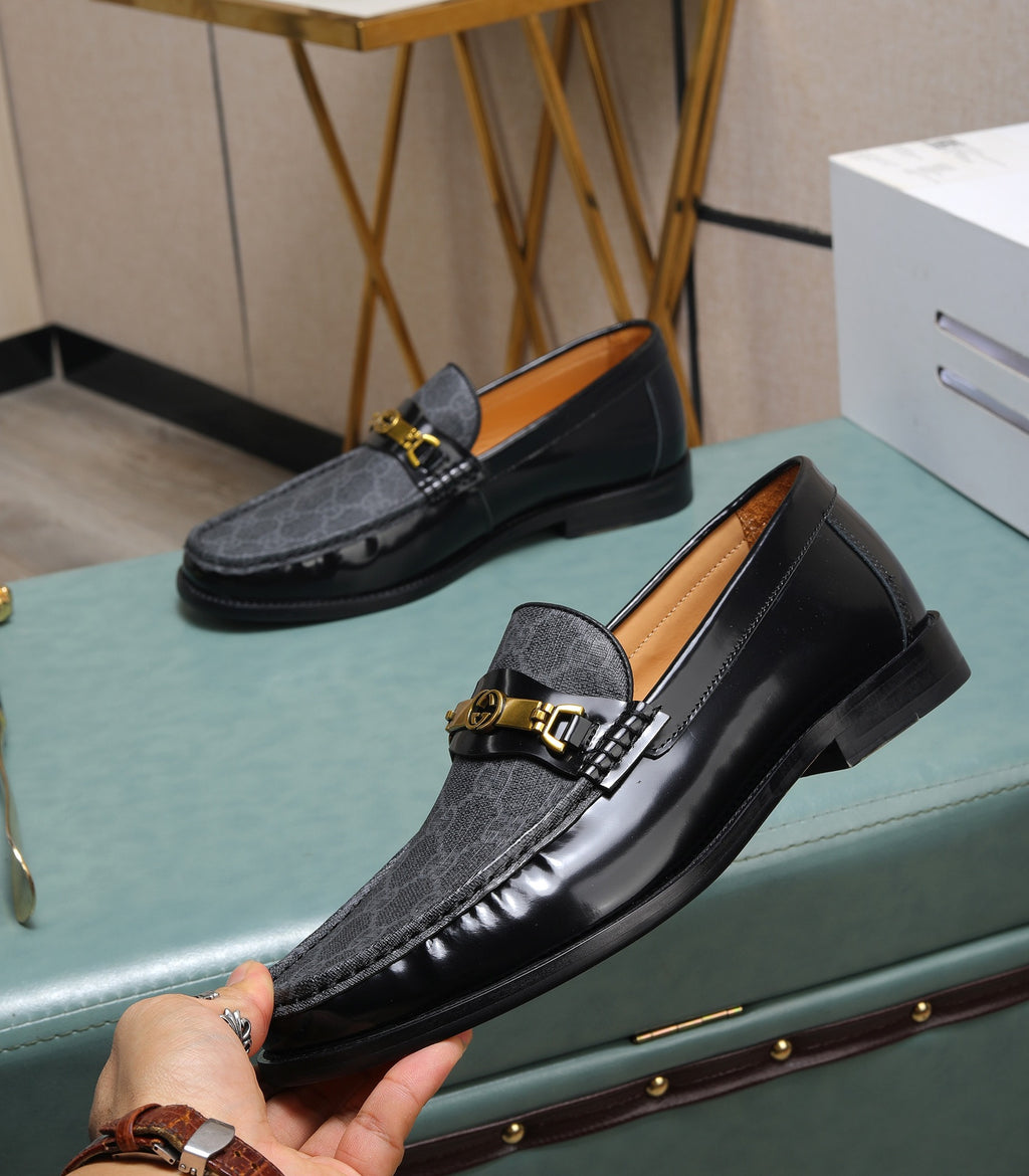 Luxury Grey Black Designer Loafers
