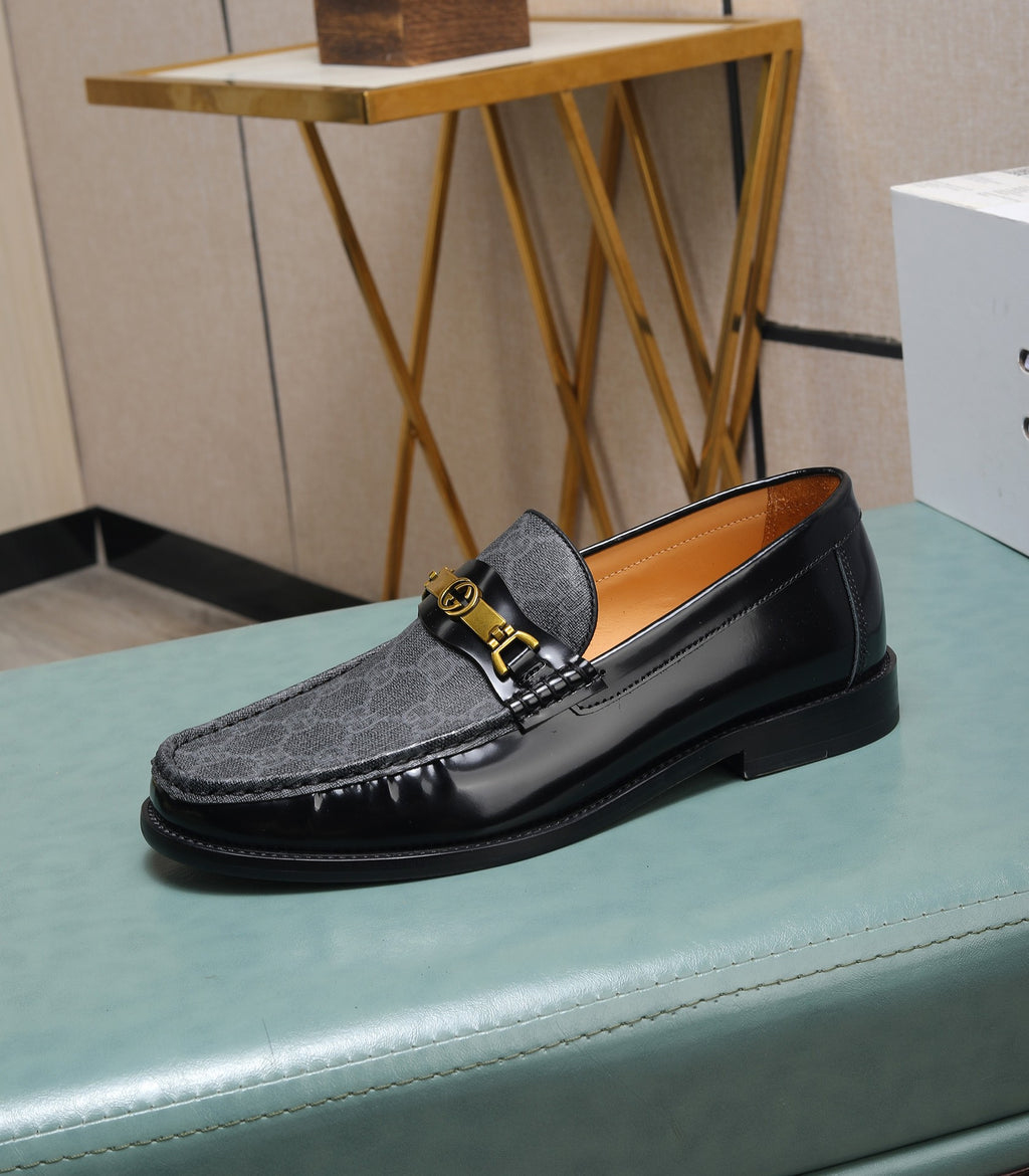 Luxury Grey Black Designer Loafers