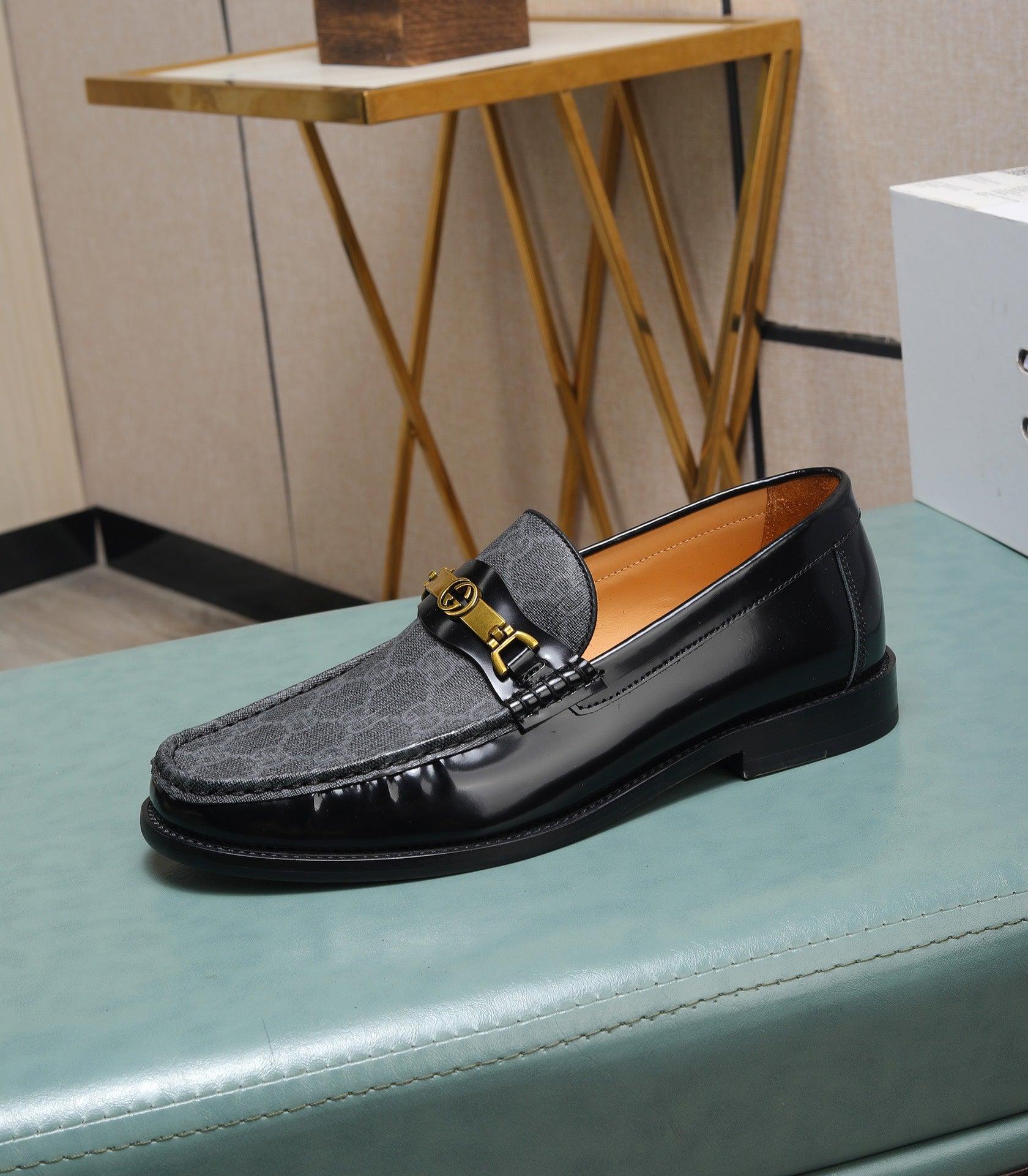 Luxury Grey Black Designer Loafers