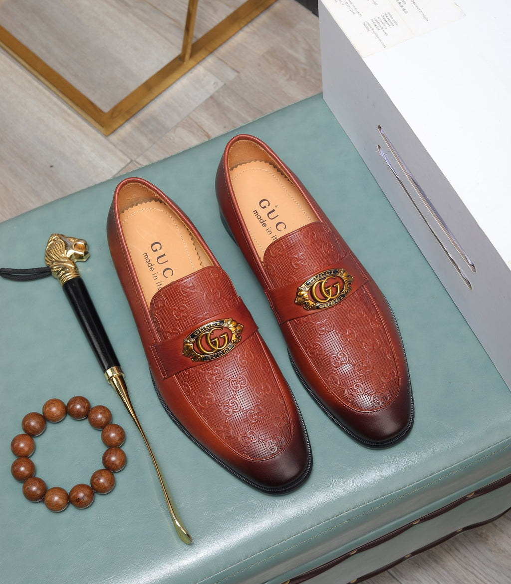 Luxury Brown Gold Designer Loafers