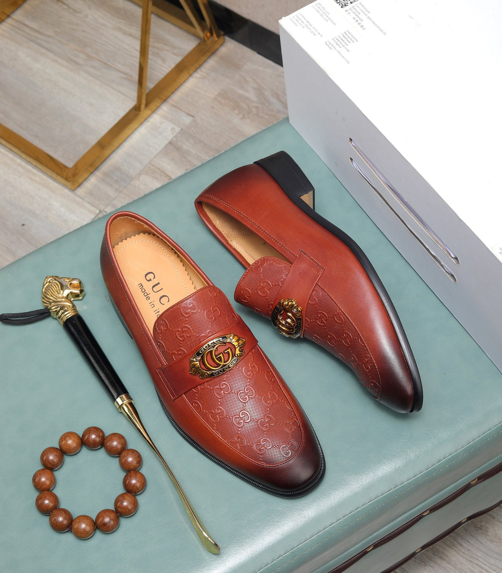 Luxury Brown Gold Designer Loafers