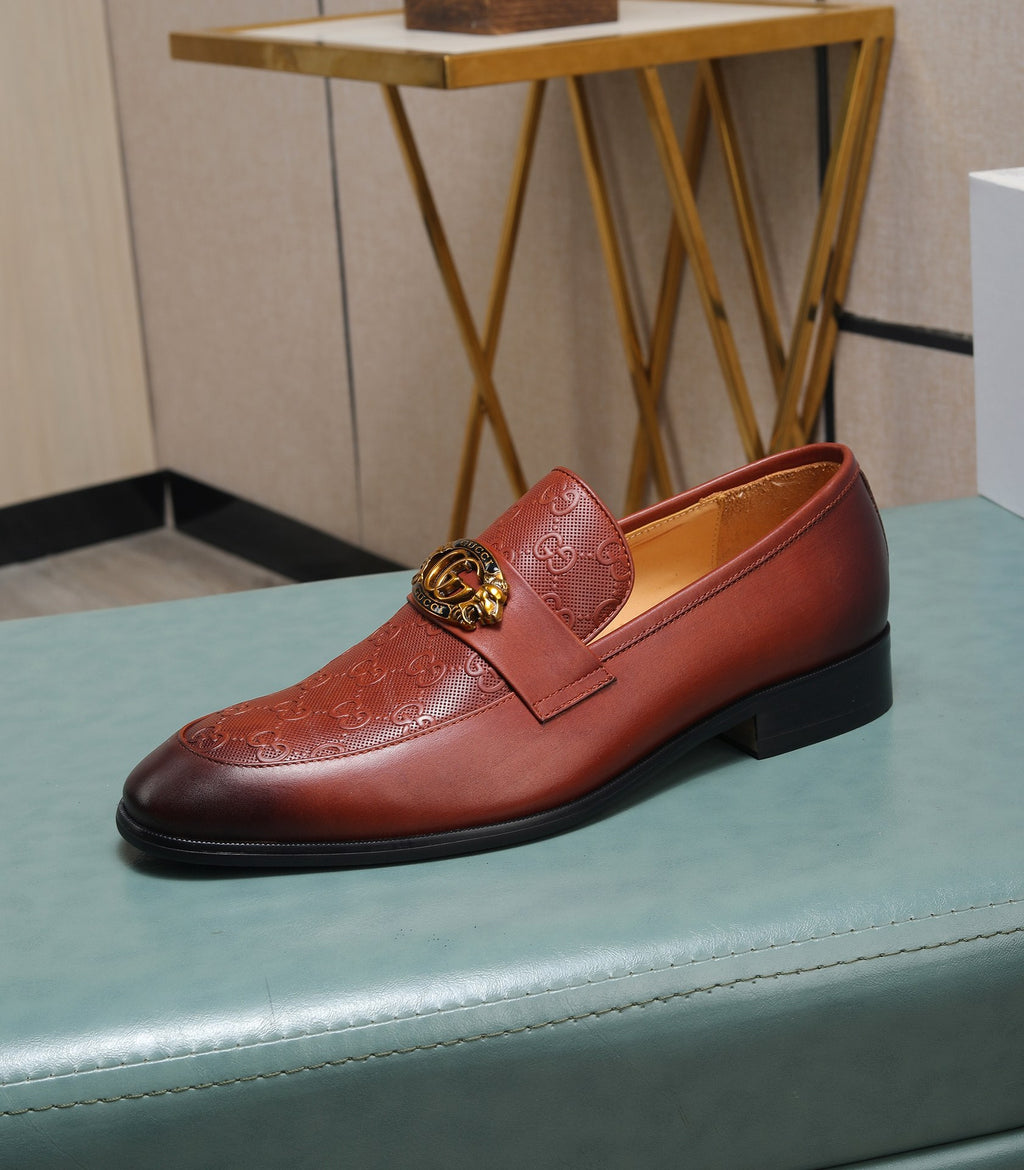 Luxury Brown Gold Designer Loafers