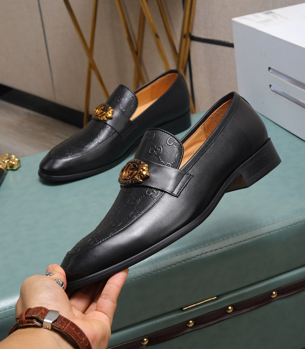 Luxury Black Gold Designer Loafers