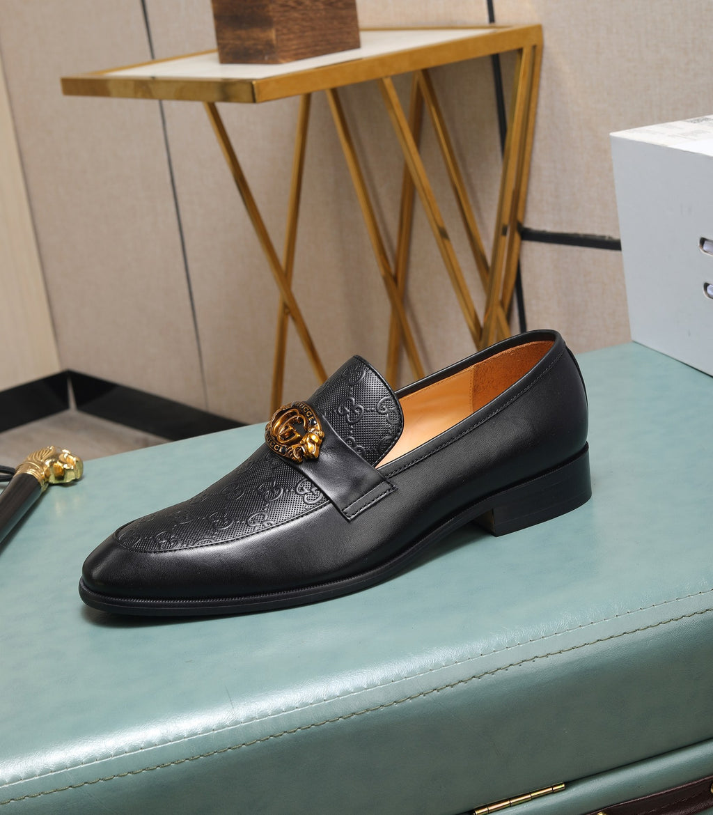 Luxury Black Gold Designer Loafers