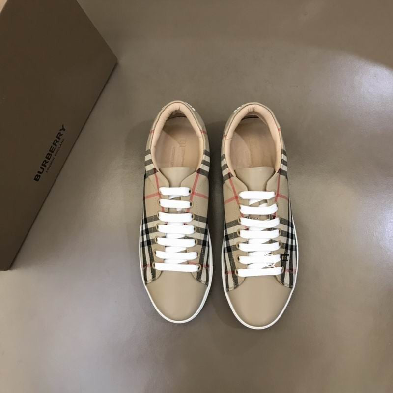 Beige Plaid Fashion Sneakers