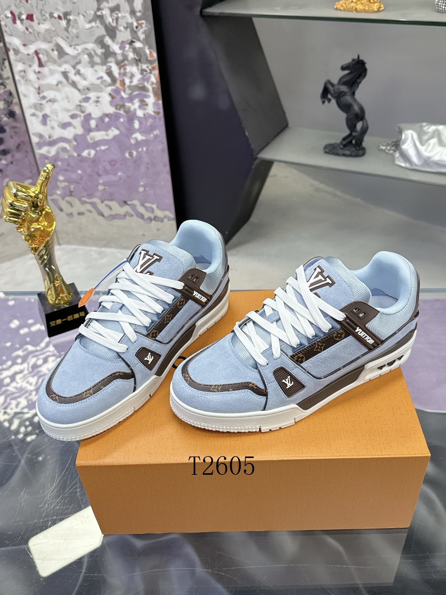Luxury Blue Designer Sneakers