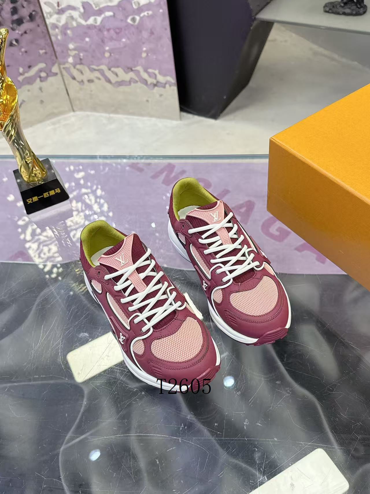 Luxury Retro Mesh Sneakers – Purple/White